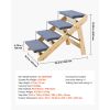 Wood Pet Stairs, 4-Step Dog Stairs for Beds, Sofa & Cars, 150lbs Load Capacity, Floded Flat Design