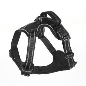 Dog Harness No Pull Breathable Reflective Pet Harness Vest (Option: Black-XS)