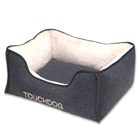 Touchdog 'Felter Shelter' Luxury Designer Premium Dog Bed (Color: GREY, size: large)