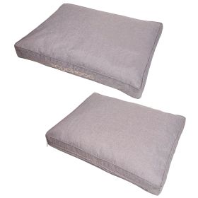 Touchdog 'Hushky' Water-Resistant Premium Rectangular Raised Dog Mat (Color: GREY, size: medium)